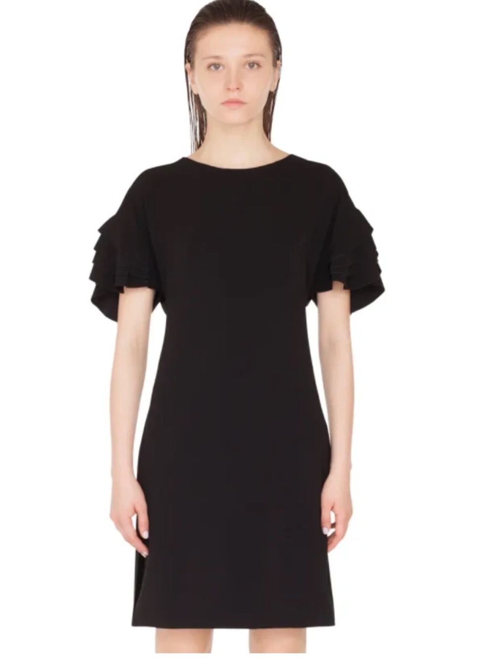 Akris Punto Layered Sleeve Dress | Black | Size 8